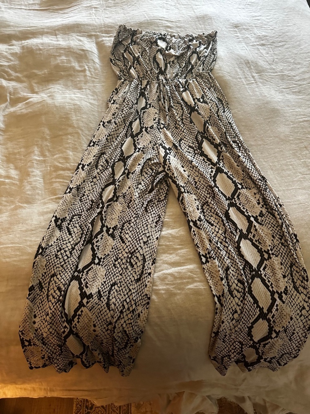 Snake Print Strapless Jumpsuit/Jumper